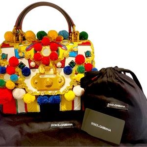 Dolce & Gabanna: WELCOM Leather+Raffia Bag (limited edition 2019) - NWT